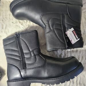 Black Quilted Ankle Boots